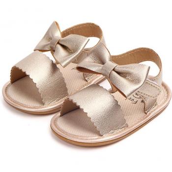 Prinzessinnen-Pu Leder Bowknot Sandalen für Baby-Mädchen – Sommerfest‑Style