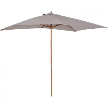 Ombrellone da Giardino 2x3 m Impermeabile in Legno con Copertura Rimovibile in Poliestere, Grigio