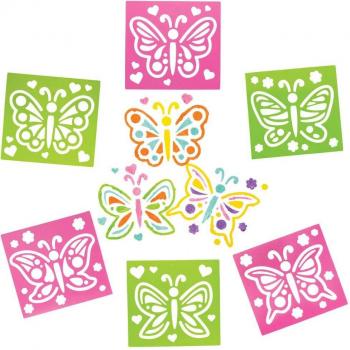 Butterfly Stencils (Set of 8) Art Supplies, Art Materials 2 stencil colours - Pink & Green