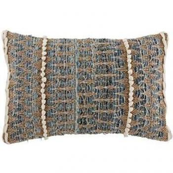 Coussin Rectangulaire Zigzag J-Line couleur marron/bleu