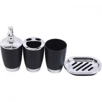 Bathroom Accessory Set: 4 Pieces - Soap Dispenser, Toothbrush Holder, Mouthwash Cup, Soap Case