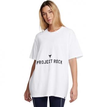 UA Project Rock Campus Q3 2024 Women’s White/Black Short‑Sleeve Shirt