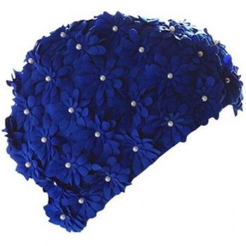 Colorful Flower Swim Cap for Adults
