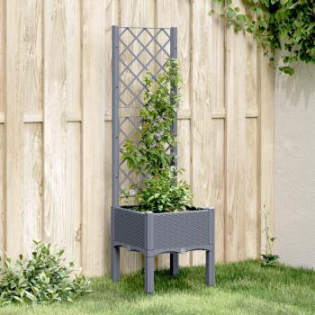 Vaso de Jardim com Treliça VidaXL 40x40x142 cm Cinzento