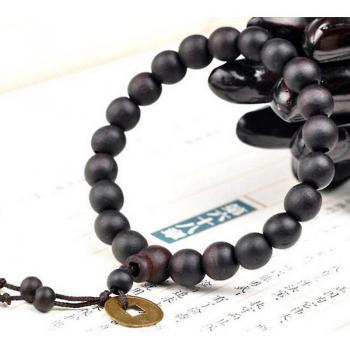 Brazalete Tibetano de Oración en Madera Negra