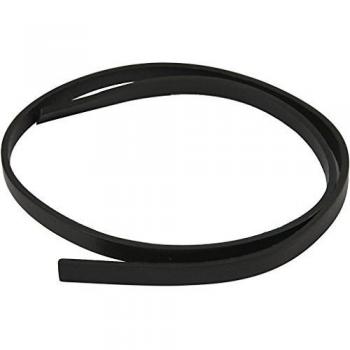 Bande de simili cuir lisse noir 1 mètre