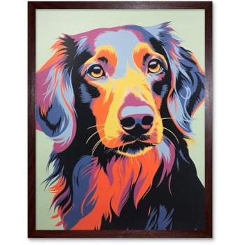Color Splash Dachshund Wall Décor – Orange, Blue & Purple