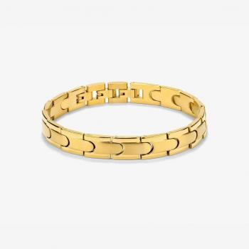 Radiant Pulsera Hombre Txema Eslabon En Oro De Acero Dorado