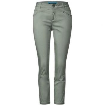 Street One Dames Casual Fit Broek Groen Zijde Look