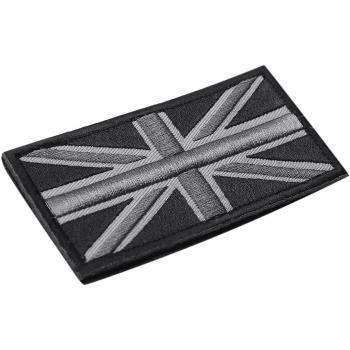 Badge Union Jack Bleu et Blanc 10×5 cm Noir