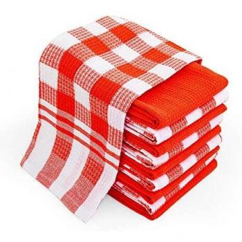 Chef Pomodoro Pure Cotton Waffle Dishcloth - 10-Pack, Orange