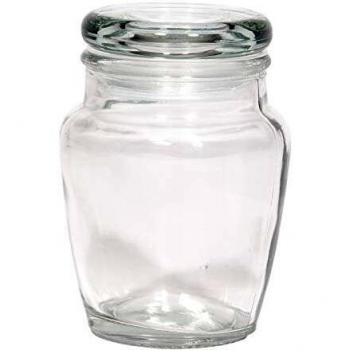 Vasetto in vetro ovoidale con coperchio 145ml - 6.8xh9.5cm