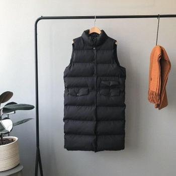 Abrigo Chaleco Longitud Estilo Stand para Mujeres