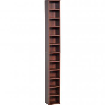 HOMCOM Mobiletto Colonna Libreria Da Parete Con Mensole In Legno, Marrone, 21x20x175cm