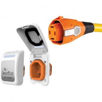 SmartPlug 50 Amp Non Metallic White Inlet & Plug Combo - Boat & RV, B50ASSYPW