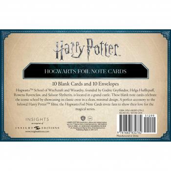 Harry Potter: Hogwarts Foil Note Cards: Set of 10 - [Version Originale]
