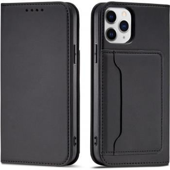 Black Magnet Card Holder for iPhone 12 with Stand