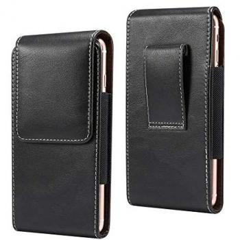 Funda de Piel con Pasador de Cinturón para iPhone 12 Mini (2020) - Negra
