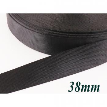 Sangle en polyester noire 38mm