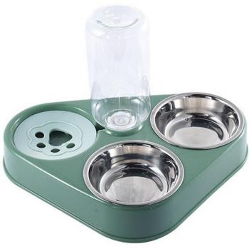 Tazón de acero inoxidable para mascotas con dispensador de agua 500ML