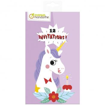 Invitations féériques en violet – Carnet de 12 cartes