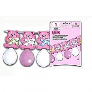 Kit Festone Nascita It's a Girl - Bambina con Orsetto