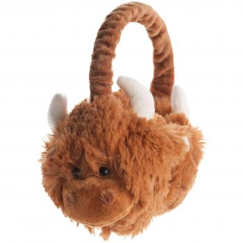 Soft Highland Cow Kids Earmuffs – Orange Edition