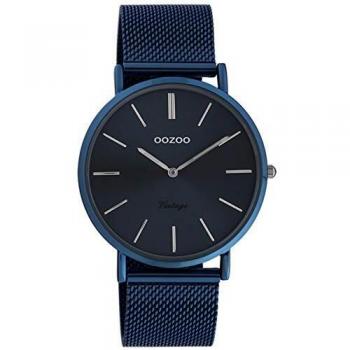 OOZOO Quarzuhr Damen Vintage 40 mm Dunkelblau Milanaiseband C20003