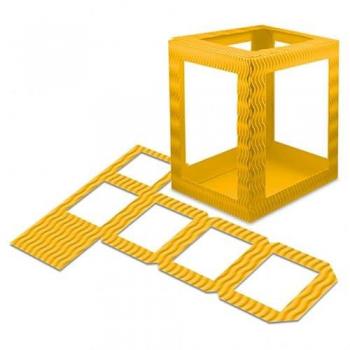 Laterne 3D-Colorwell Pappe – 18 cm, 5 Stück, Sonnengelb (VE=5)