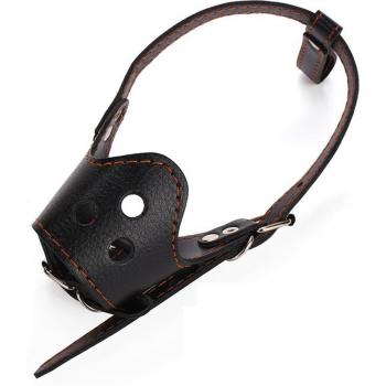 Muselière respirante en cuir PU pour chien