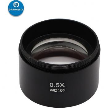 Microscope trinoculaire WD165‑WD30 Barlow 0,5x/0,7x/2,0x avec caméra d’objectif auxiliaire