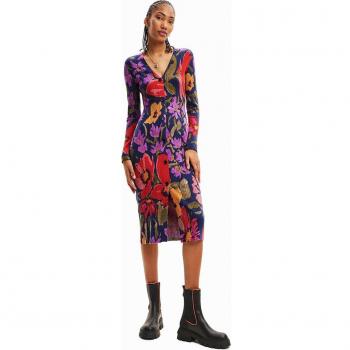 Desigual - Vestido midi con estampado floral