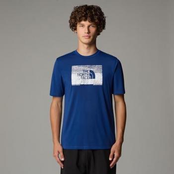 Le T‑Shirt « Foundation » de The North Face, bleu marine avec motif abstrait blanc, manches courtes – L