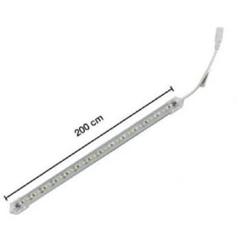 Profilo Alluminio Completo Strip Led 2mt 24 W Luce 6500k 3000k 4000k 3014-12v-2t - Bianco Caldo