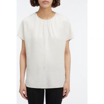 Calvin Klein Frauenschlank-Top, K20K207839, Écru – Passform Regular