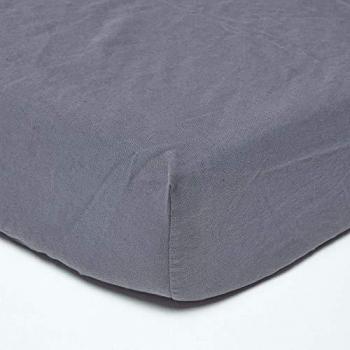 Dark Grey Linen Deep Fitted Sheet, King