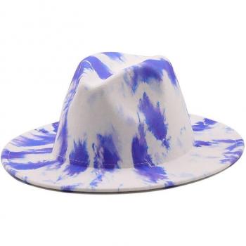 Men's Wool Tie-Dye Wide Brim Hat