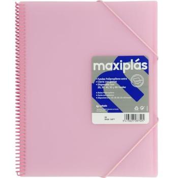 Fundas Transparente Maxiplás Rosa Soft para Carpetas A4 – 30 unidades