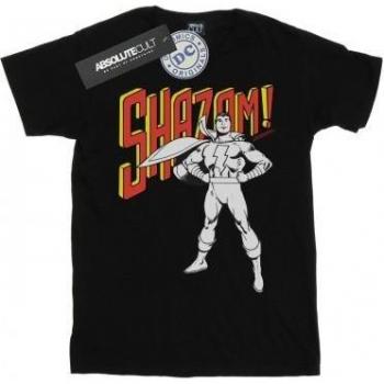 DC Shazam Women’s Cotton Boyfriend Tee – Action Pose (White)