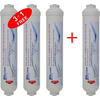 2x10 Inline Coconut Carbon Block Filter - Replacement for RO Systems - Pack of 4