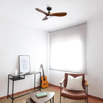 Rowind 90° Ventilatore WiFi Noce con Luce