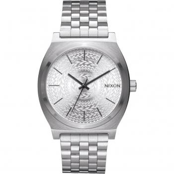 Nixon Herrenuhr Analog Japanisch, Edelstahlarmband, Silber – A045‑2129