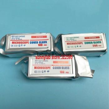 200pcs Microscope Coverslips, Square Glass, 8mm-24mm Size, 2 Packs