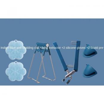 Silicone anti-scald dish clamp with six-piece glove set