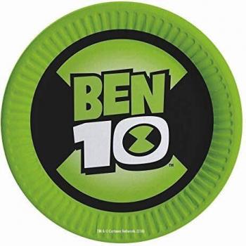 Set di 8 piatti da 18 cm con Motivo Ben 10, Multicolore