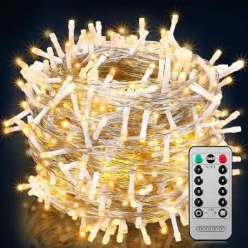 Catena di luci 200 LED decorazione luminosa Natale 60m bianco caldo