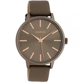 OOZOO Quarzuhr Damen C10612 Taupe Lederarmband 42 mm