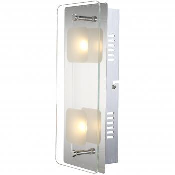 Lampada da parete design a led cromo soggiorno illuminazione sala lavoro lampada in vetro satinato Globo 49205-2