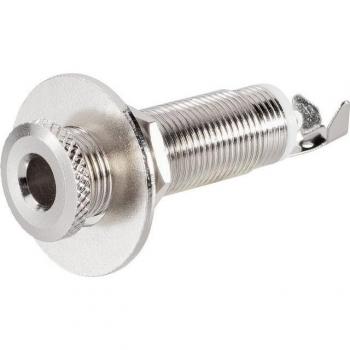 Tru Components TC‑2517015 6.35mm Horizontal Mount Audio Jack Socket – 3 Pin Stereo Gold