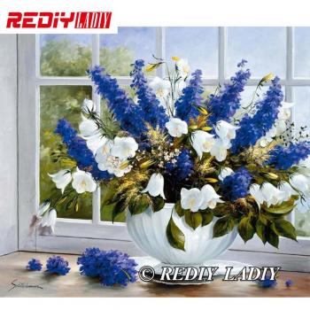 30x39cm Beaded Cross Stitch Kit - Window Flowers APT564